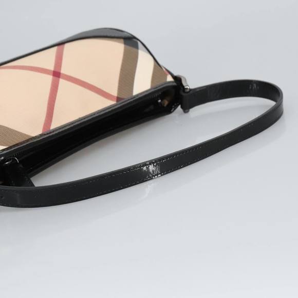 BURBERRY Nova Check Shoulder Bag PVC Beige Silver Auth 96954 - Picture 7 of 16